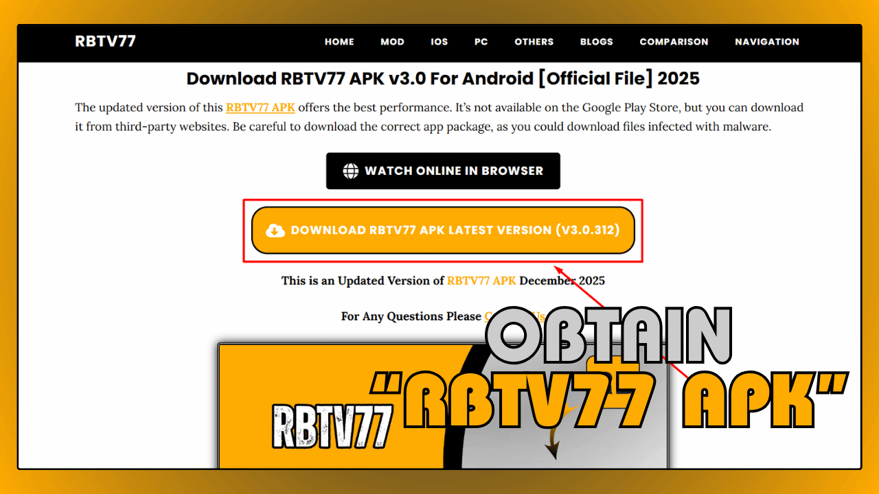 Obtain RBTV77 APK File